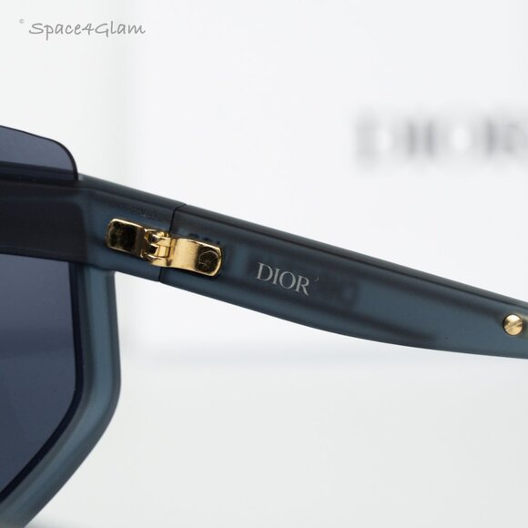 Dior Women Sunglasses Navy Blue Silver Mirror Blue Mask DIORCLUB M2U 31B7 NEW - Picture 8 of 9